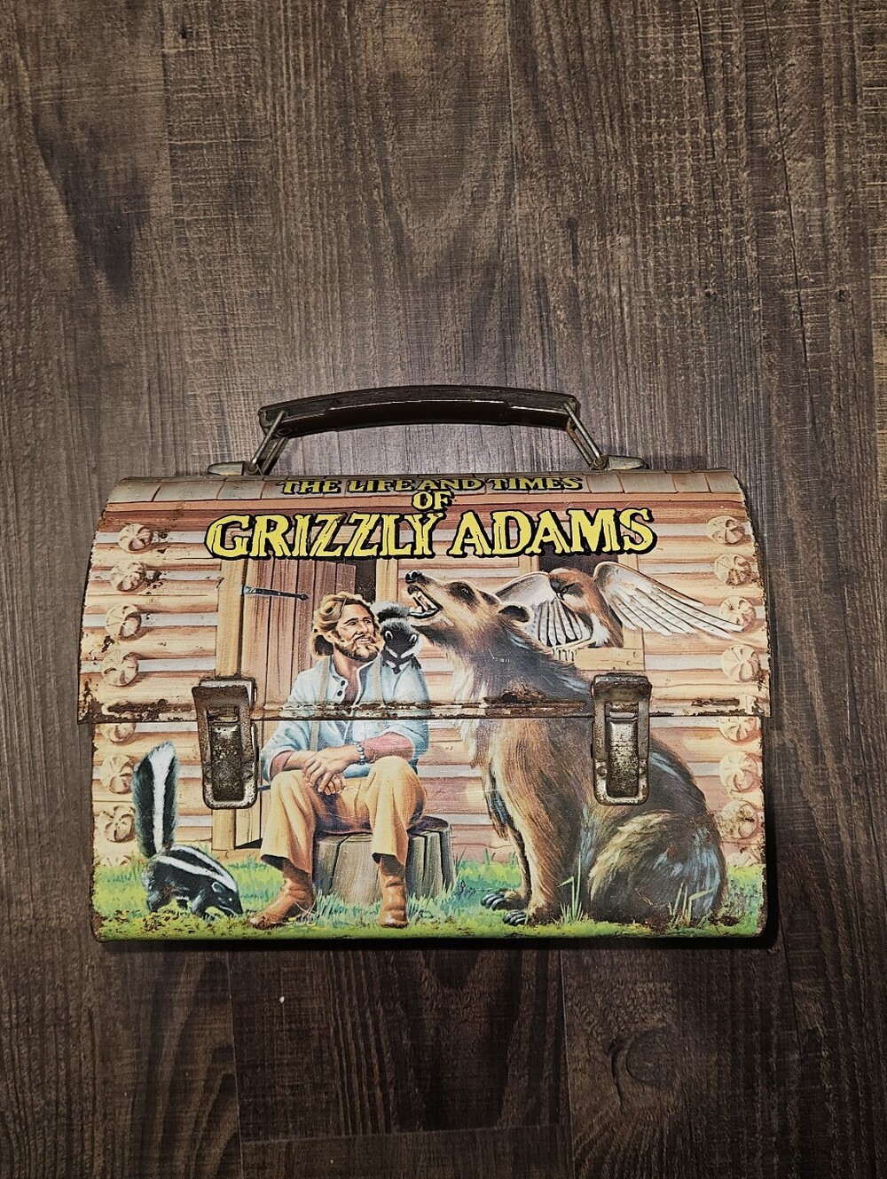 Vintage Aladdin The Life And Times Of Grizzly Adams Metal Lunch Box